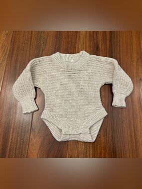 OAT cream long sleeve sweater onesie romper
